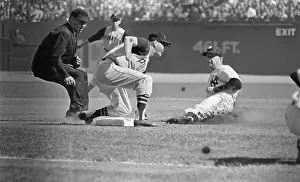 John Stevens Prints: Baseball Action with Don Hock and Mickey Mantle