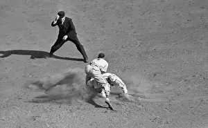 Umpire Prints: Baseball Action; Player Is Forced Out