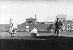 Baseball Action with Red Sox Player