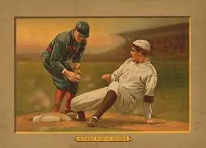 Baseball Card Titled A Close Play At Second