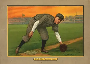 T1627440 Prints: Baseball Card Titled Evers - Chicago Nat'l