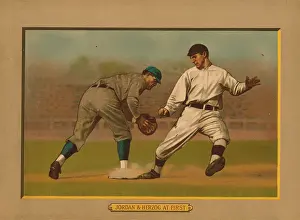 Baseball Card Titled Jordan And Herzog At First