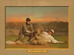 T1627440 Prints: Baseball Card Titled Safe At Third