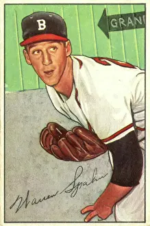 Arc0013923 Prints: Baseball Card Of Warren Spahn