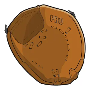 Baseball Sport Prints: Baseball catchers mitt