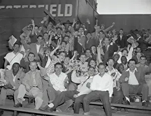 Bleachers Prints: Baseball Fans Cheering in Bleachers