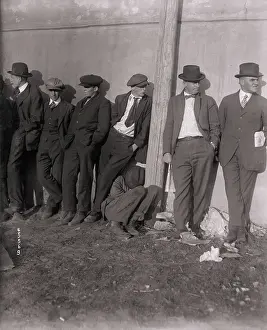Baseball Fans Standing in Line
