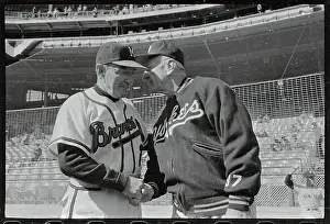Baseball Greats Casey Stengel Talking with Fred Haney
