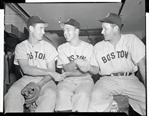 Ted Williams Prints: Baseball Greats Being Congenial Before The Game