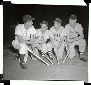 Ted Williams Prints: Baseball Greats Posing with Baseball Bats