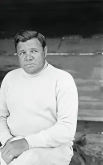 Baseball Legend Babe Ruth in Pensive Pose
