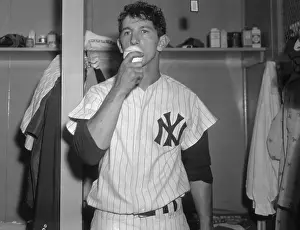 Baseball Legend Billy Martin Showing His Love of Baseball