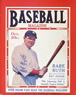 Baseball Magazine Cover With Babe Ruth