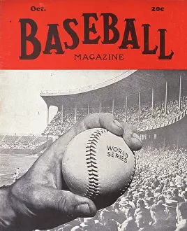 Baseball Magazine Covers Prints: Baseball Magazine Cover With A Baseball In A Pitcher's Hand