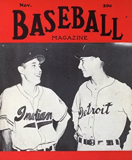 Baseball Magazine Covers Prints: Baseball Magazine Cover With Bob Feller & Hal Newhouser