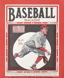 Baseball Magazine Covers Prints: Baseball Magazine Cover With A Fielder In Action