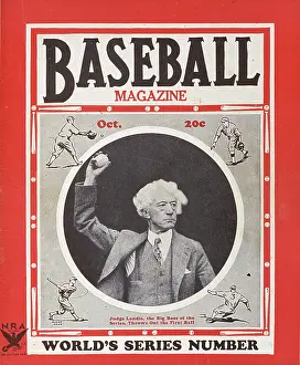 Baseball Magazine Covers Prints: Baseball Magazine Cover With Kennesaw Mountain Landis