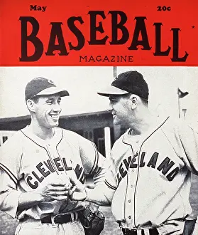 Baseball Magazine Covers Prints: Baseball Magazine Cover With Lou Boudreau And Bob Feller
