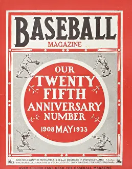 Baseball Magazine Covers Prints: Baseball Magazine Cover With On-Field Action