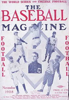 Baseball Magazine Covers Prints: Baseball Magazine Cover With A Photo Collage Of Players
