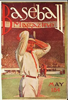 Baseball Magazine Covers Prints: Baseball Magazine Cover With A Pitcher In Action