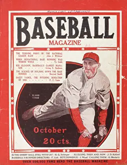 Baseball Magazine Covers Prints: Baseball Magazine Cover With A Pitcher In Action