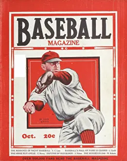 Baseball Magazine Covers Prints: Baseball Magazine Cover With A Pitcher In Action