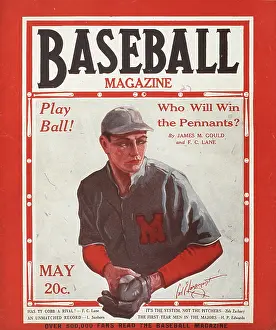 Baseball Magazine Covers Prints: Baseball Magazine Cover With A Player With The Ball