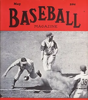 Baseball Magazine Covers Prints: Baseball Magazine Cover With A Reds Vs Cubs Game