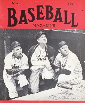 Baseball Magazine Covers Prints: Baseball Magazine Cover With A Trio Of Detroit Tigers
