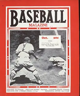 Baseball Magazine Covers Prints: Baseball Magazine Cover With World Series At Home Plate