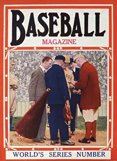 Baseball Magazine Covers Prints: Baseball Magazine Cover With World Series Players, Officials, & Fans