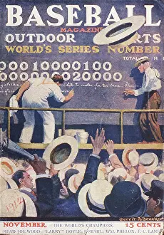Baseball Magazine Covers Prints: Baseball Magazine Cover With World Series Scoreboard