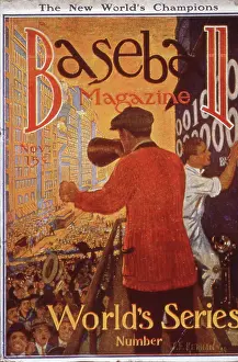 Baseball Magazine Covers Prints: Baseball Magazine Cover With World Series Scoreboard
