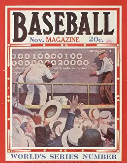 Baseball Magazine Covers Prints: Baseball Magazine Cover With World Series Scoreboard