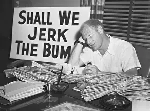 Baseball Owner Bill Veeck at His Desk