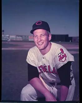 Baseball Player Al Rosen Kneeling on Field
