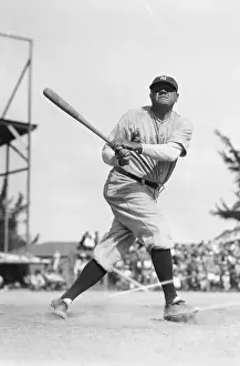 Baseball Player Babe Ruth on the Field