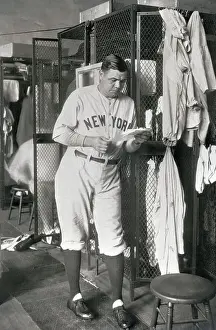 Letter Prints: Baseball Player Babe Ruth Reading His Fan Mail