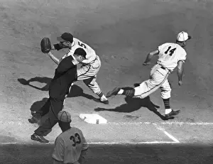 Catching Prints: Baseball Player Crossing Plate