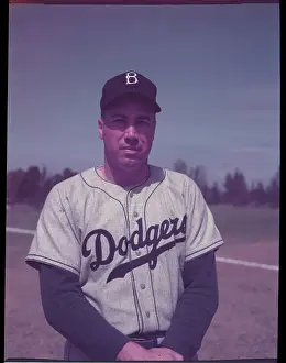 Baseball Player Duke Snider Posing in Uniform