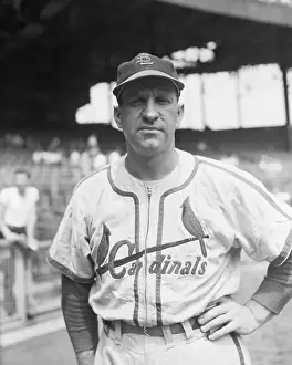 Baseball Player Enos Slaughter Posing in Uniform