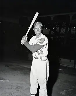 Hank Aaron Prints: Baseball Player Hank Aaron Holding Bat