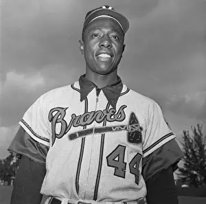Hank Aaron Prints: Baseball Player Hank Aaron in Uniform