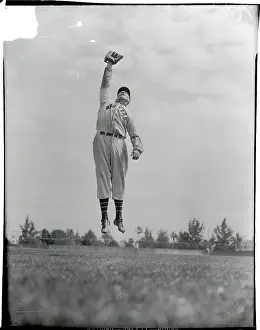 Baseball Player Phil Weintraub Going up for a Catch