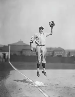 Baseball Player Pie Traynor Going up for a Catch