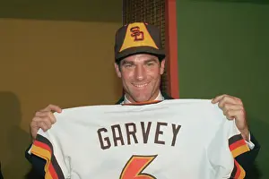 Baseball Player Steve Garvey with His New Uniform