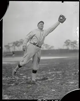 Ty Cobb Baseball Prints: Baseball Player Ty Cobbs in Fielding Pose