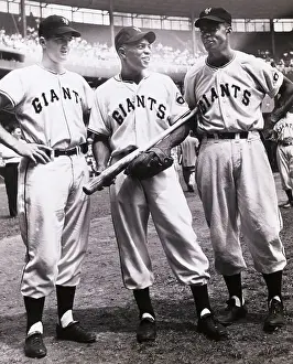 Willie Mays Prints: Baseball Players Conversing on the Field