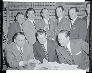 Stan Musial Prints: Baseball Players at Grievance Meeting with Attorney